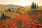 Hills Canvas Paintings - Hills of Tuscany II